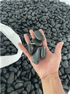 Black Dark River Stone Pebble Stone