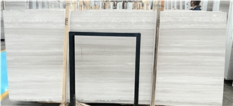 Polished White Wooden Marble Slabs For Wall