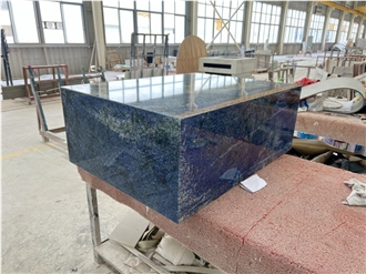 Blue Granite Azul Bahia Plinth Coffee Table