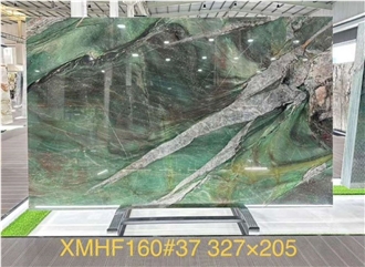 Brazil Emerald Green Quartzite Polished Slabs For Wall Floor