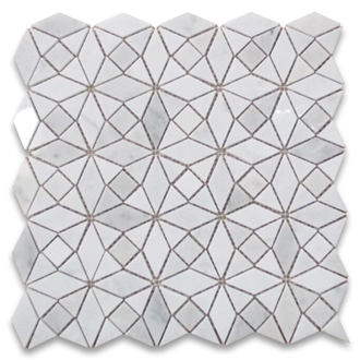 Luxury Ground Decoration White Marble Triangle Mosaic Tiles
