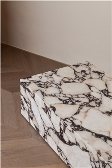 Stone Coffee Table Calacatta Viola Marble Plinth