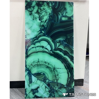 3D Wall Panels Polished Printed Malachite Pattern Alabaster