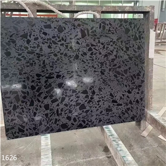 Black Quartz Slabs Artificial Stone Tile