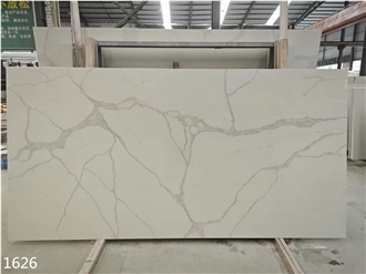 Light Marble Vein White Quartz Slabs Artificial Stone Tile