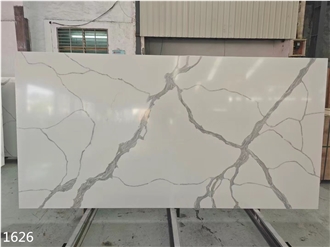 Light Marble Vein White Quartz Slabs Artificial Stone Tile