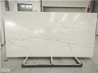 Marble Vein Quartz Slabs White Artificial Stone