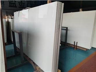 Pure White Nano Stone Slabs Crystallized Glass Tiles