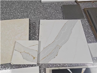 White Quartz Vein Artificial Stone Slabs