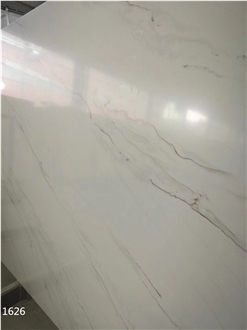 White Vein Texture Quartz Slabs Artificial Stone Tile