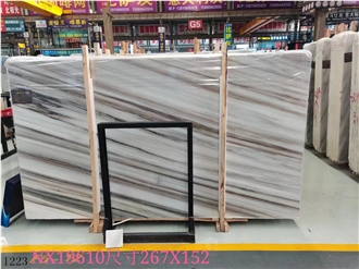 China White Sands Marble Slabs Bai Sha Stone Floor Use