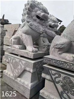 Grey Granite Stone Lion Sculpture