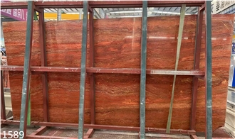 Iran Red Travertine Slabs Persia Rosso Project Wall Floor