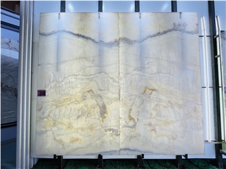 Onice Bianco White Onyx Big Slabs For Interior Wall Decoration