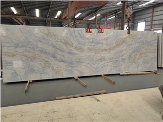 6030 Lazada White Quartz Slab Tiles  Artificial Stone Slabs