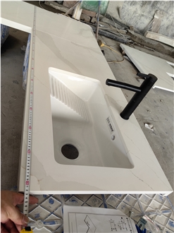 Artificial Calacatta 5057 Quartz Bathroom Countertop