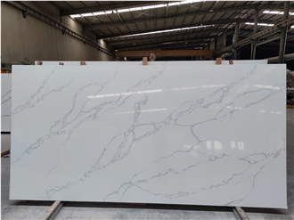 Artificial Stone Calacatta Mvjay White Quartz Slabs