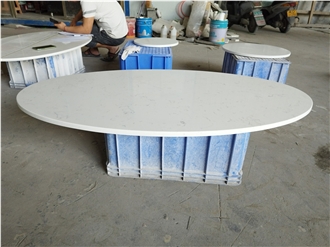 GOLDTOP 4032 Coarse White Quartz Solid Surface Table Tops