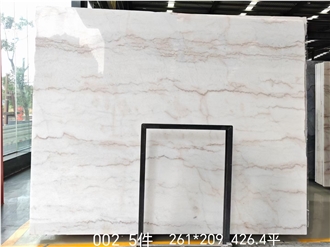 Natural 18Mm Rough Edge Polished Guangxi White Marble Slabs