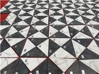 Nature Stone Calacatta White Marble Tiles For Hotel Floor
