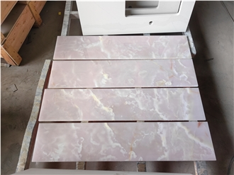 Pink Onyx Natural Stone Slab Tiles, Luxury Onyx