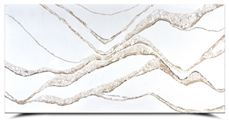 AQ8682 White Quartz With Golden Hill Veins  Quartz Slabs