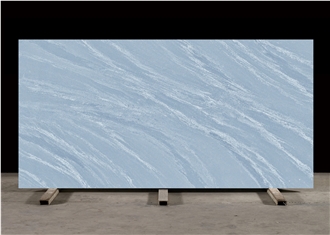 AQ9912 Calacatta Blue Quartz Slabs Polished Surface