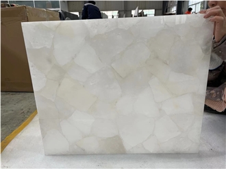 3200*1600Mm White Crystal Quartz Semiprecious Stone Slabs
