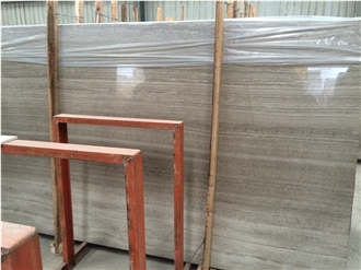 Chinese White Wooden Marble Slabs For Interior Use