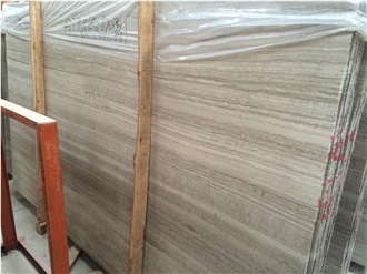Chinese White Wooden Marble Slabs For Interior Use