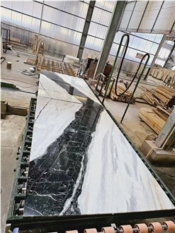Panda White Marble Slabs For Interior Use
