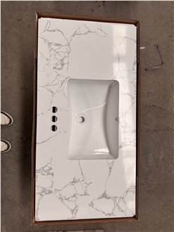 Quartz Bathroom Vanity Tops With Porcelain Undermount Sink