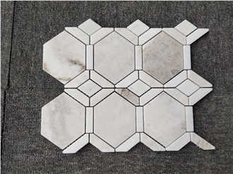 Carrara White Marble Hexagon Backsplash Mosaic
