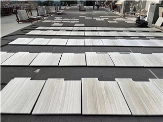 China White Wooden Vein Marble Tiles