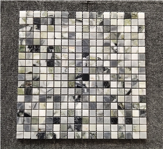 Jade Green And White Marble Backsplash Mosaic Tiles