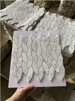 Natural China White Marble Mosaic Tiles For Bathroom