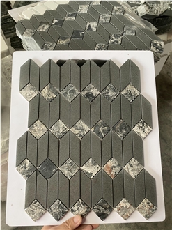 Natural Grey Black Marble Mosaic Tiles