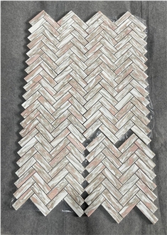 Natural Marble Herringbone Mosaic Tiles