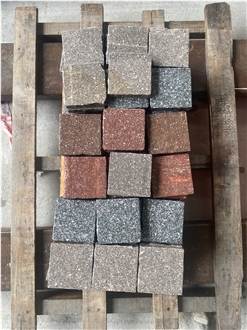 Outdoor Porphyry Paving Stone Red Green Cobblestone Pavers