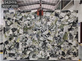 White Beauty Lux Marble Ice Jade Green Slabs Tiles