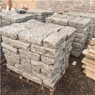 China Blue Limestone Tumbled Pavement For Wall And Floor