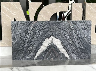 Black Wooden Marble Laminated Backed  Honeycomb Panels