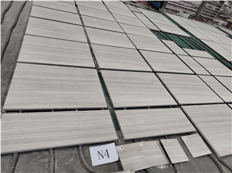 30Mm White Wooden Marble Honed Finish For Exterior & Interior Tiles