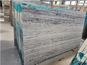 Iran Silver Travertine Slabs - 22085