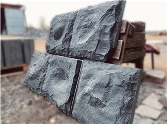 Ukrainian Basalt Black Moon Split Exterior Wall Stone