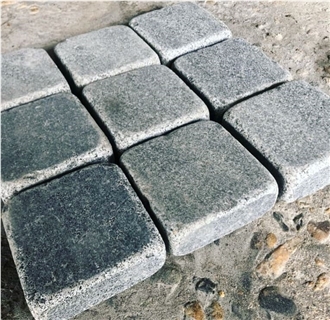 Ukrainian Gabbro Diabase Dark Magma Sawn And Tumbled Cubes