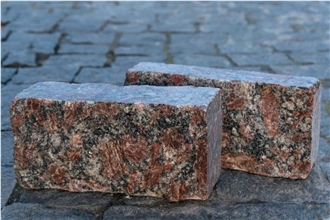 Ukrainian Granite Red Crystal Spli Top Cubes