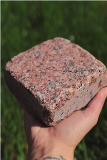 Ukrainian Granite Red Pomegranate Sawn-Tumbled  Cubes