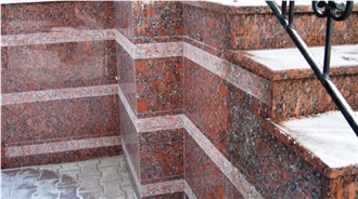 Ukrainian Grenite Red Crystal Block Steps