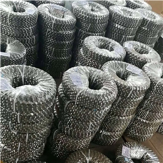 Rubber Coated Quarry Diamond Wire Saw Rope For Mining
